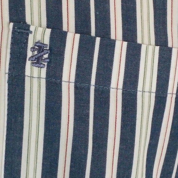 IZOD Dress Shirt Stripes Easy Care Button Collar - Picture 5 of 6